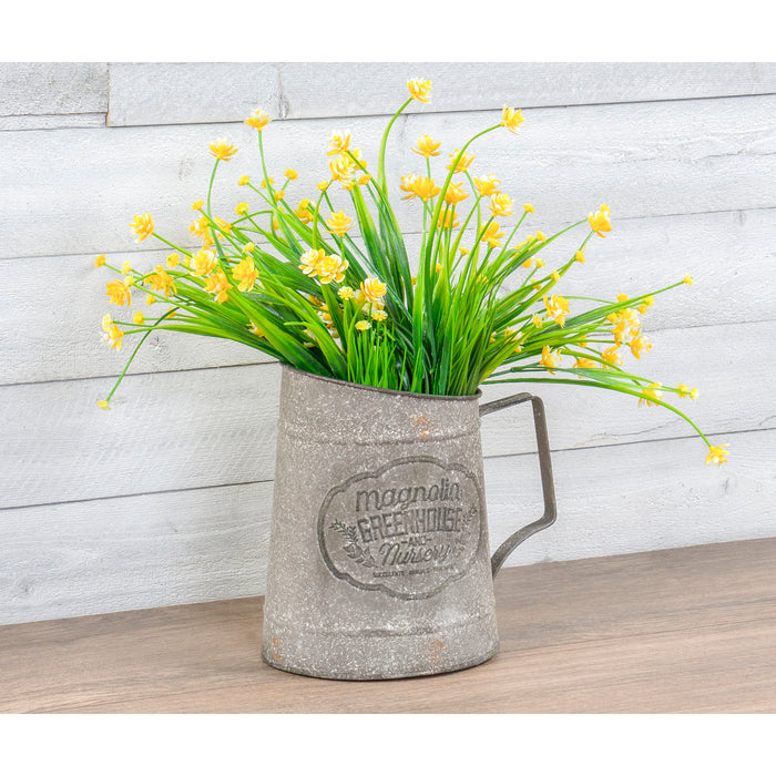 Red Co. Magnolia Greenhouse and Nursery Galvanized Metal Pitcher Flower Vase Plant Holder Décor for Home and Garden Organizer