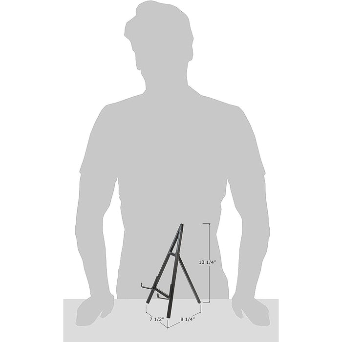 Red Co. Tall Decorative Black Iron Plate Display Stand and Art Holder Easel with Retractable Leg, 13.25"