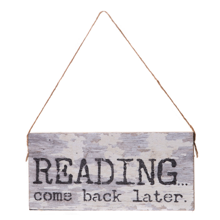 Second Nature By Hand 6x3 Inch Reclaimed Wood Art, Decorative Handcrafted Sign — Reading Come Back Later