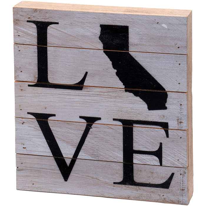Second Nature By Hand California Love - Reclaimed Pallet Wood Wall Art, Handcrafted Decorative Plaque, 10" x 10"