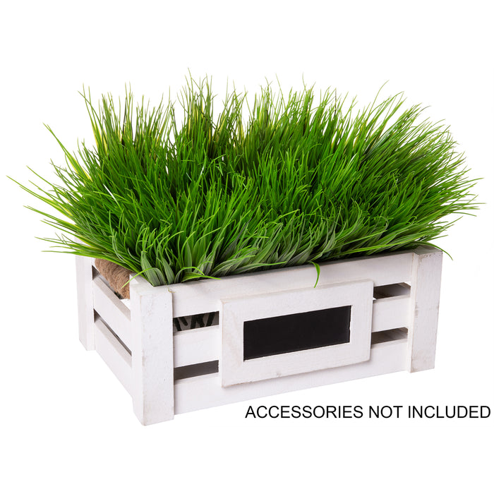 Faux Eucalyptus Grass Green Plant Pick - 6 Bundle Branch Decorative - 12 Inches for Floral Arrangements, Wedding, Home Decor, Garden, Indoor, Outdoor Style (Wheatgrass 11 Inch - 36 Qty)