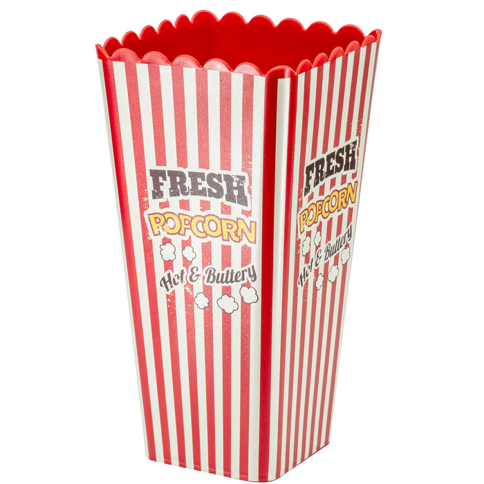 Red Co. Reusable Nesting Movie Theater Themed Popcorn Buckets - Set of 3 Assorted Retro Style Designs