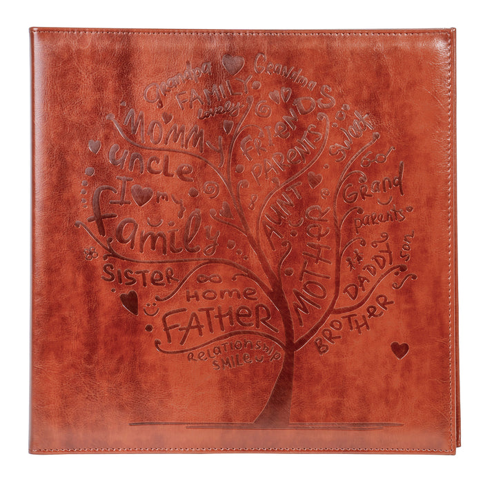 Red Co. Brown Faux Leather Photo Album with Self Adhesive Sheets — Hold Up to 8x10 Prints