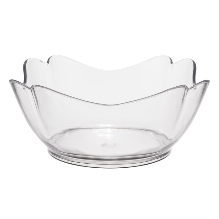 Premium Clear Acrylic Tulip Design Serving Bowls for Fruits or Salads 45oz. - Set of 2