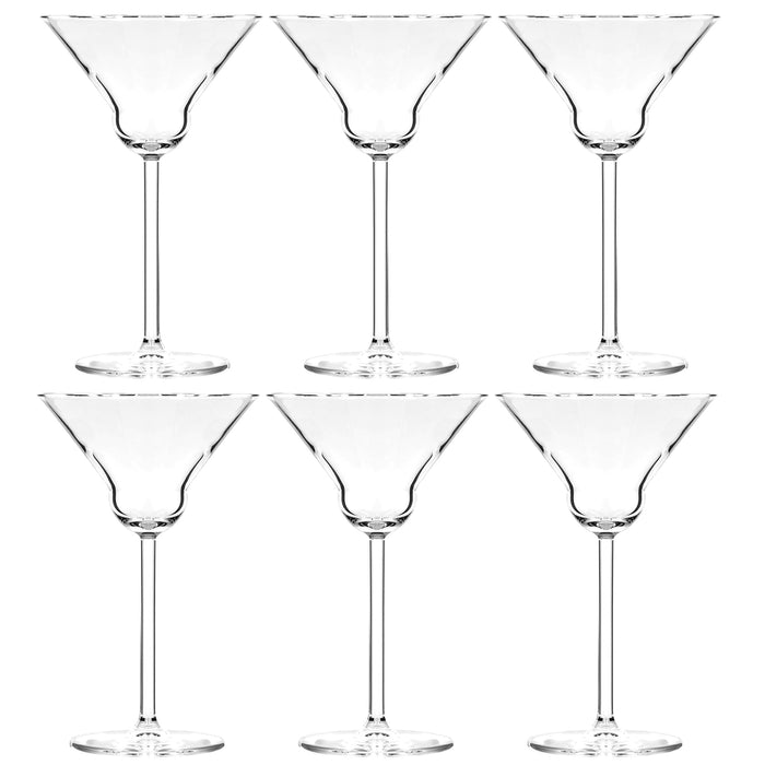 Traditional Crystal Martini Glasses - Cocktail Barware Collection, 7-Ounce, Set of 6
