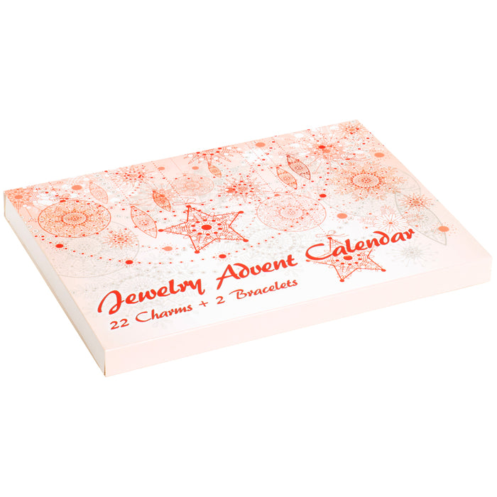 Red Co. Christmas Advent Charm Calendar with 2 Bracelets & 22 Unique Charms Jewelry Set - 24 Gifts Total Present for Daughter, Niece, Granddaughter