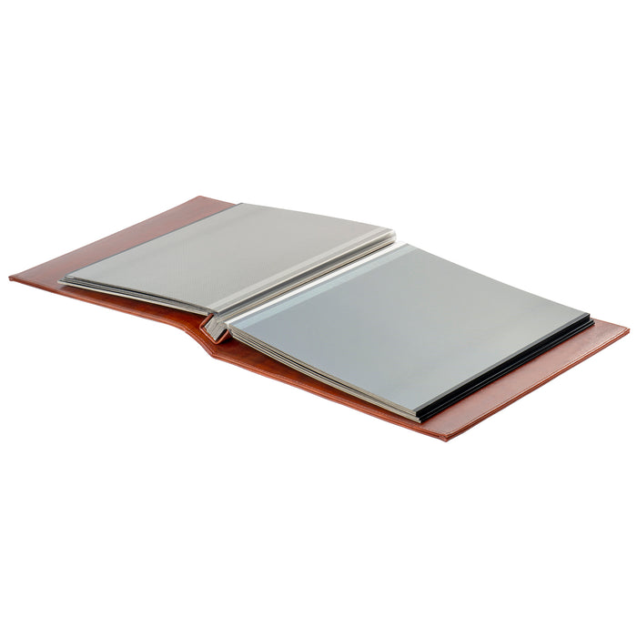 Red Co. Brown Faux Leather Photo Album with Self Adhesive Sheets — Hold Up to 8x10 Prints