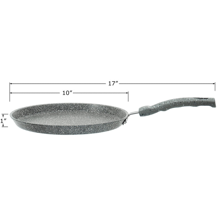 Red Co. Induction Bottom Frying Pan Smooth Granite Finish 10 Inch Scratch Resistant Body Cool Grip Handle