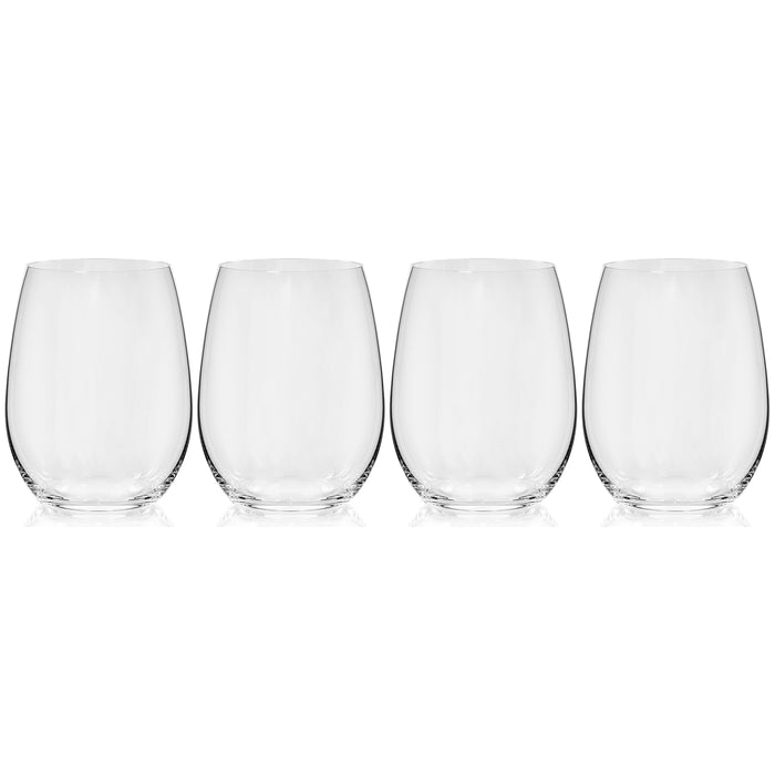 Pure Crystal Clear Large Stemless Red Wine Glasses, 20 ounce - Set of 4